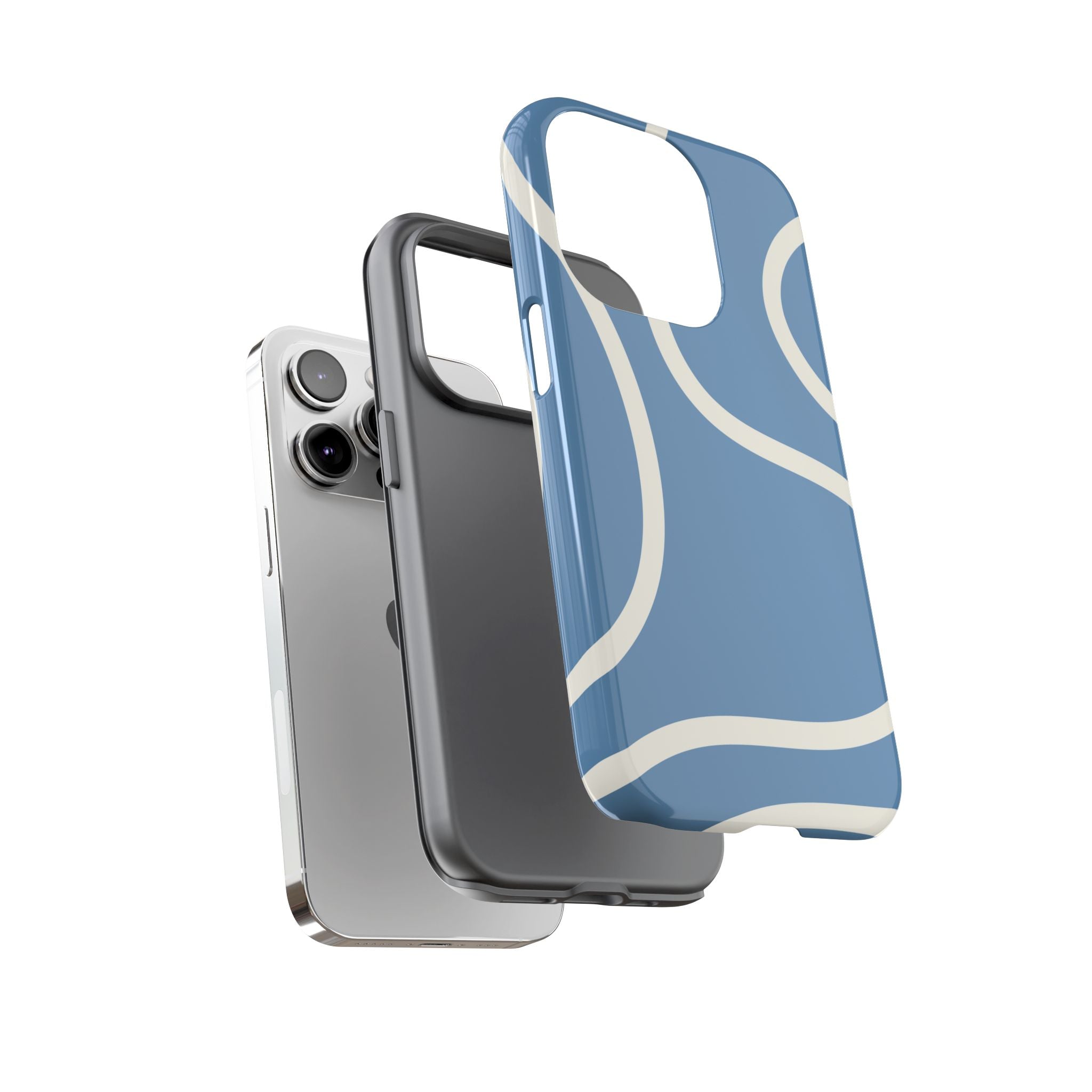 Blue Wavy Abstract Phone Case