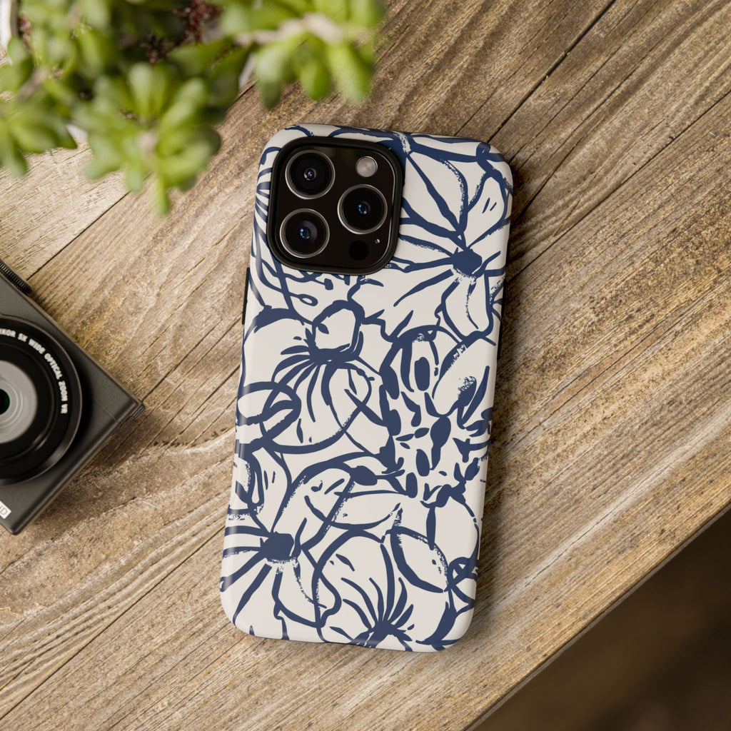 Navy Floral Phone Case
