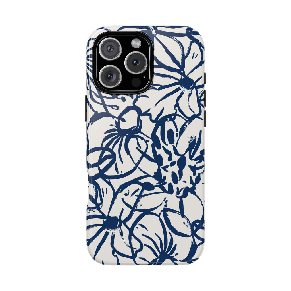 Navy Floral Phone Case