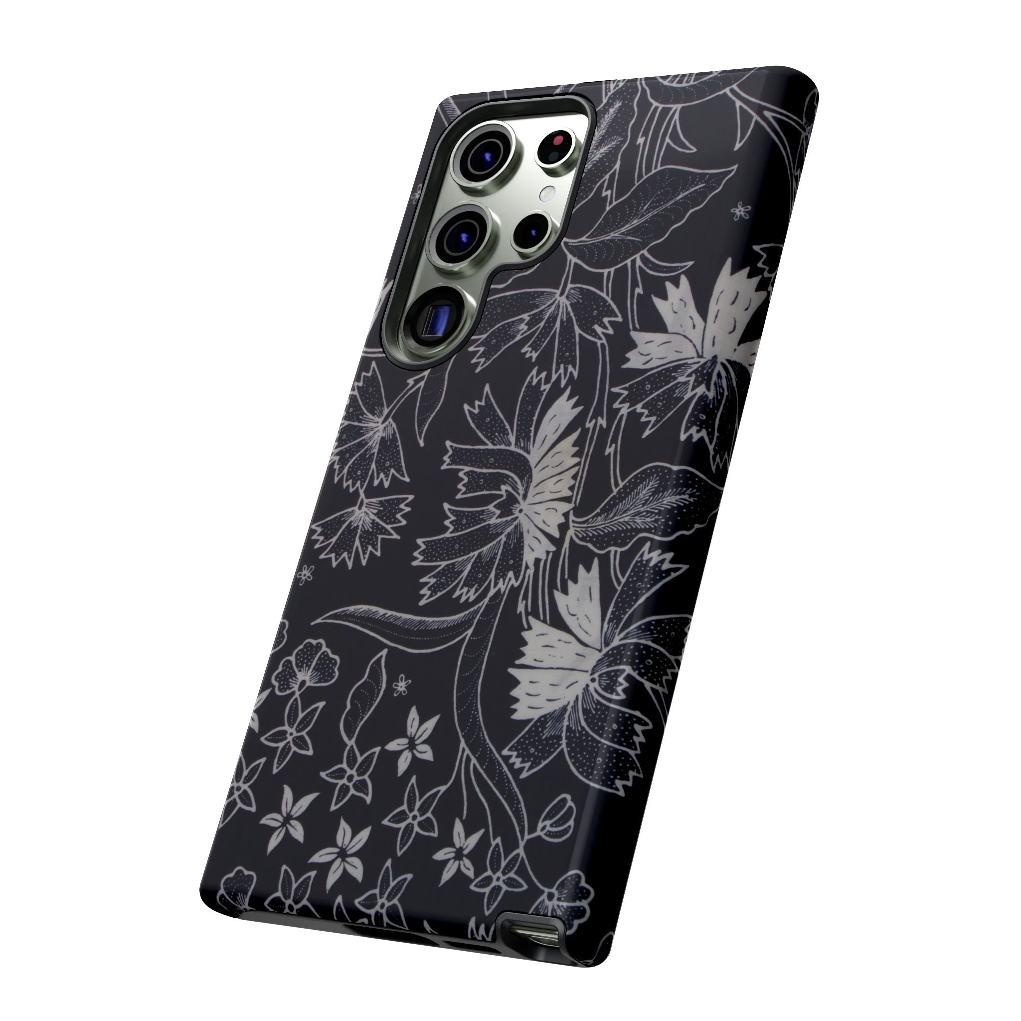 Floral Black Botanical Phone Cover