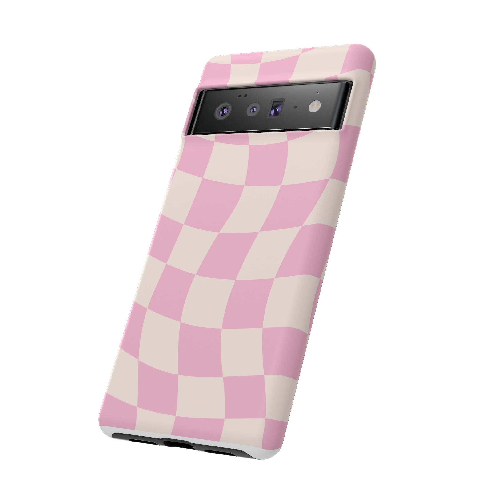 Pink Wavy Checker Tough Phone Case