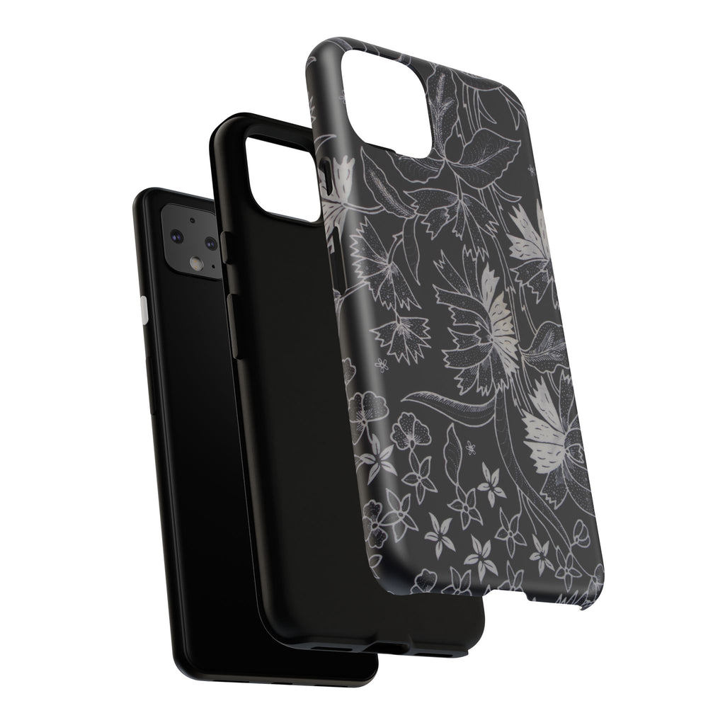 Floral Black Botanical Phone Cover