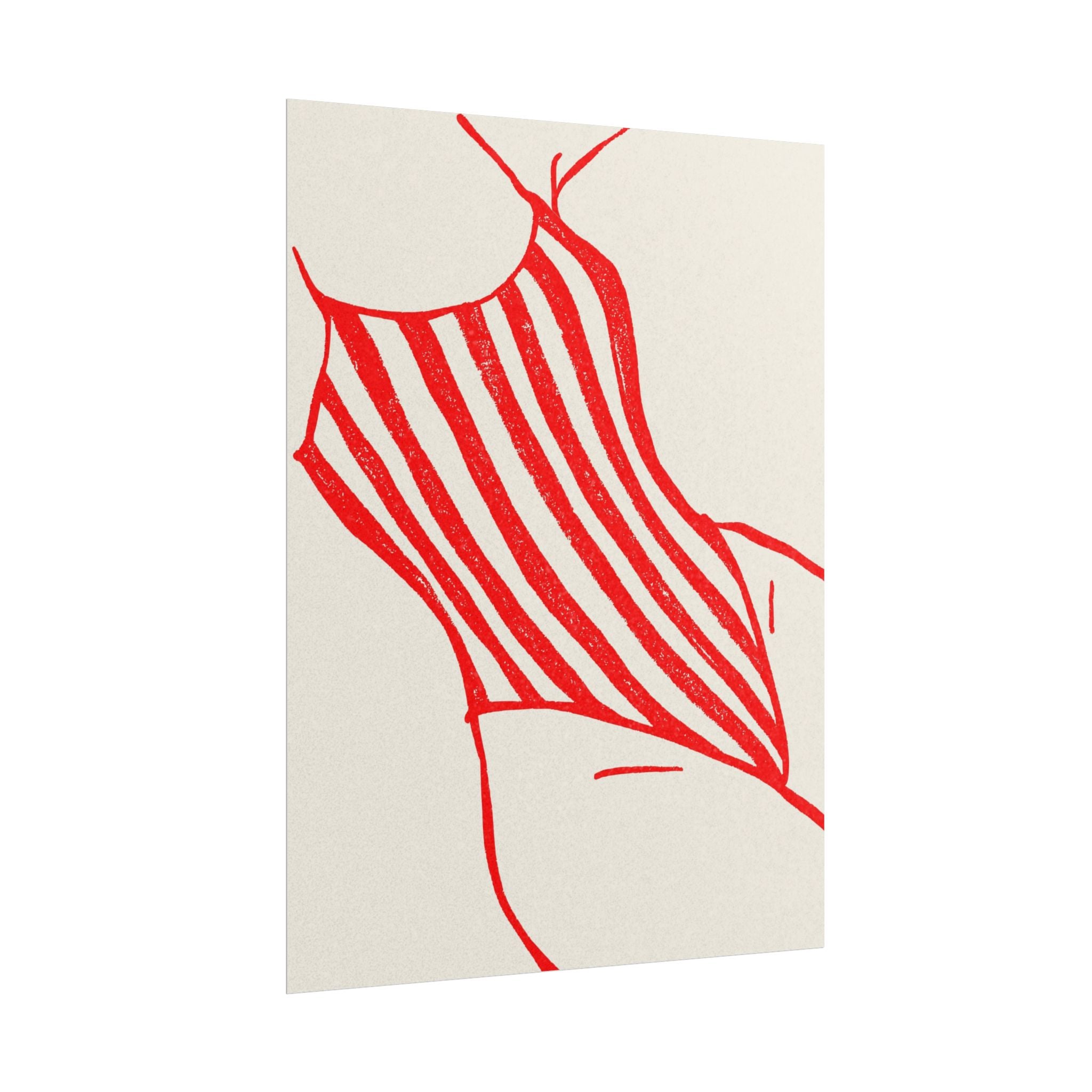 Minimal Red Swimsuit Art Print