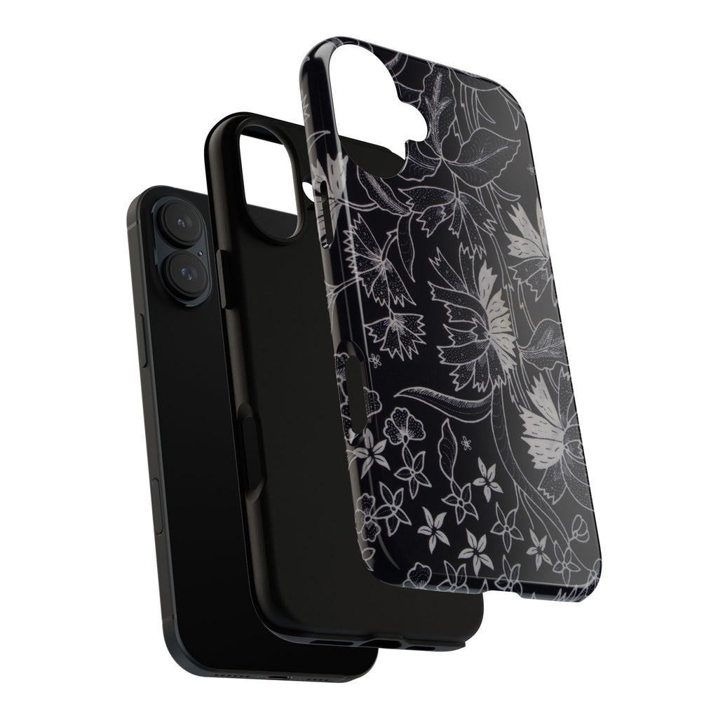 Floral Black Botanical Phone Cover