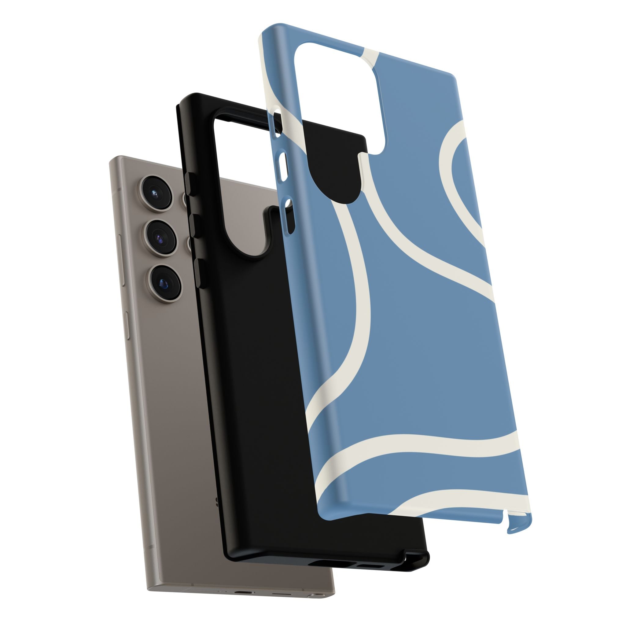 Blue Wavy Abstract Phone Case
