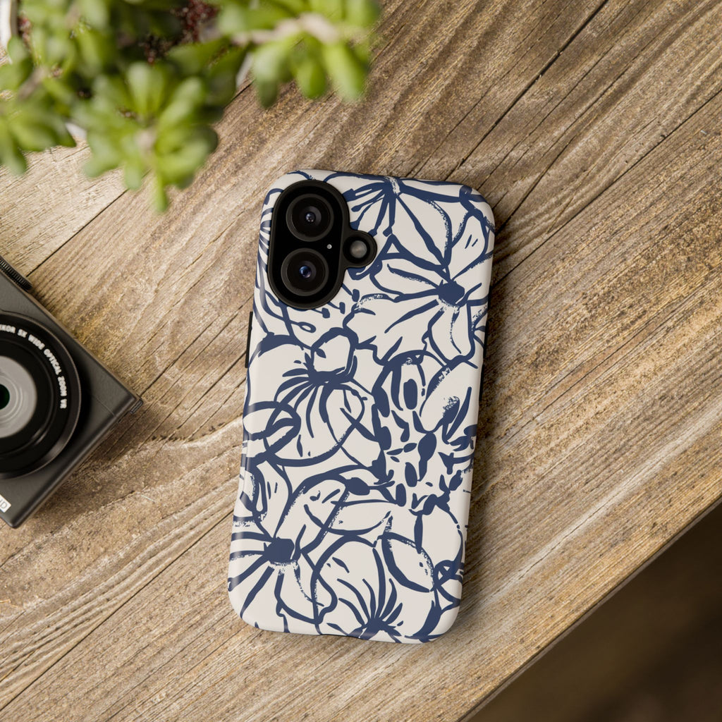 Navy Floral Phone Case