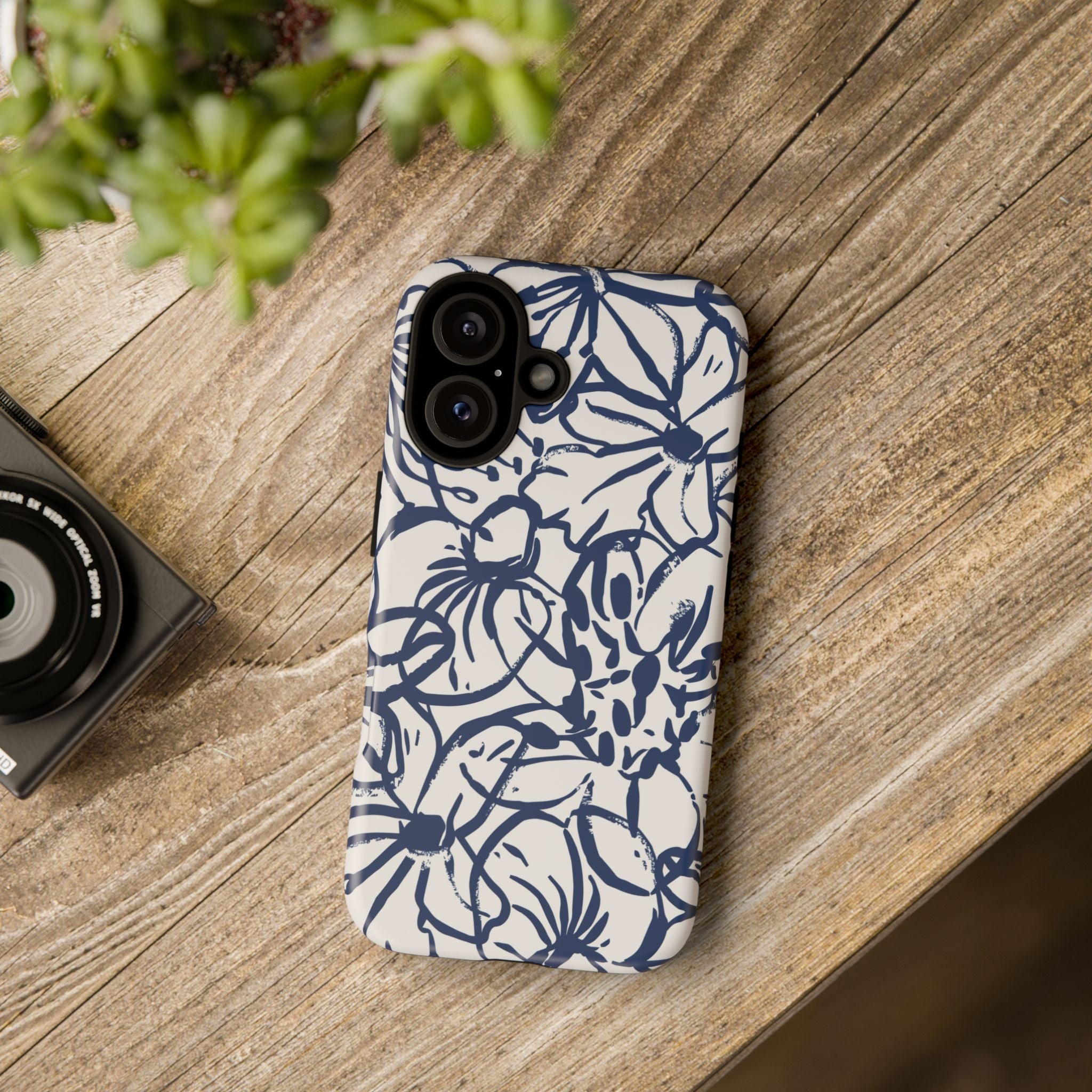 Navy Floral Phone Case