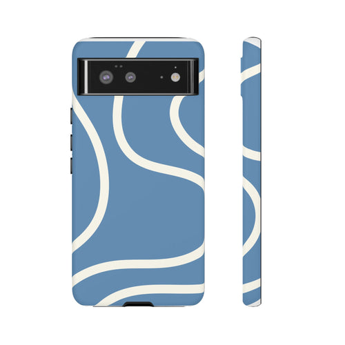 Blue Wavy Abstract Phone Case