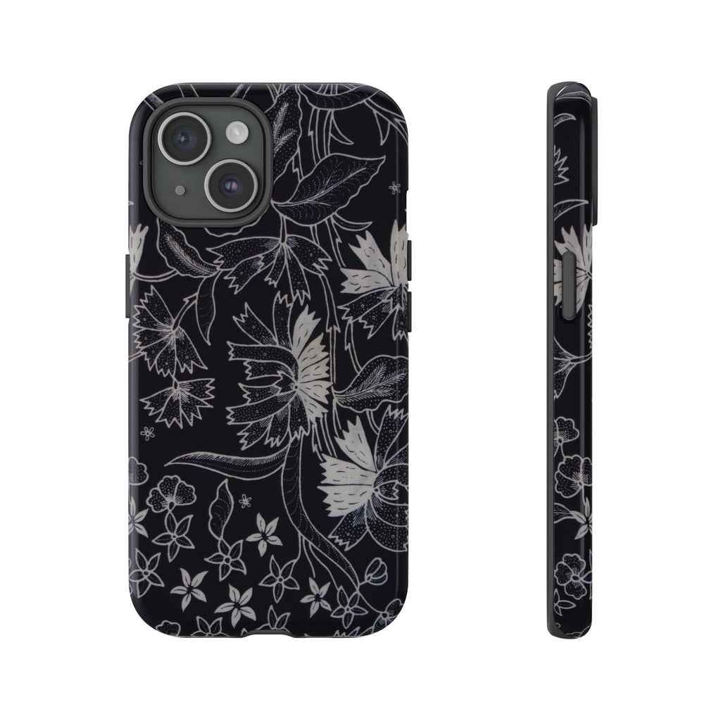 Floral Black Botanical Phone Cover