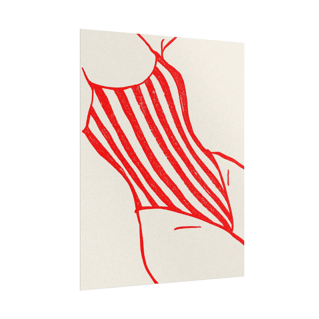 Minimal Red Swimsuit Art Print
