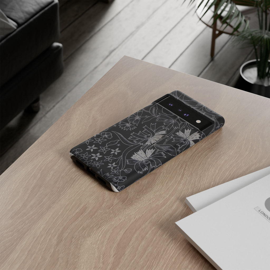 Floral Black Botanical Phone Cover