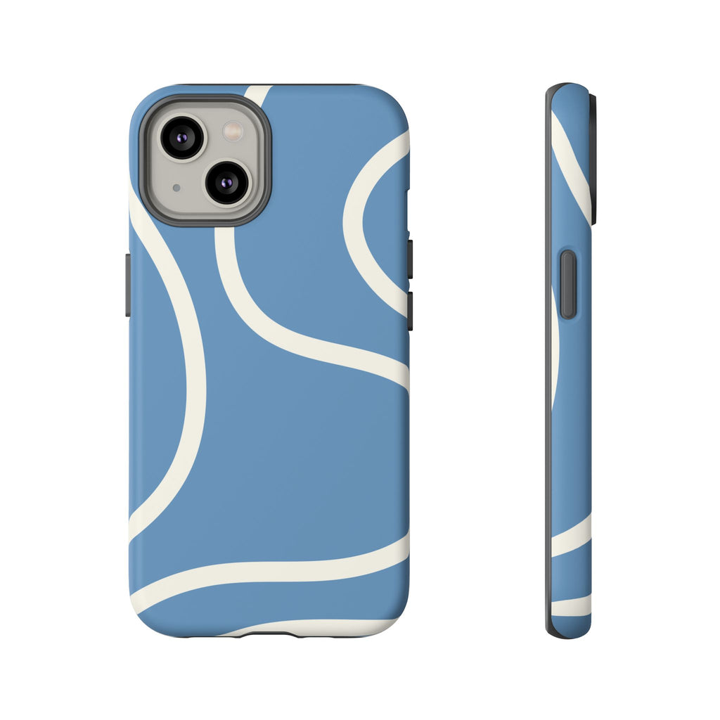 Blue Wavy Abstract Phone Case
