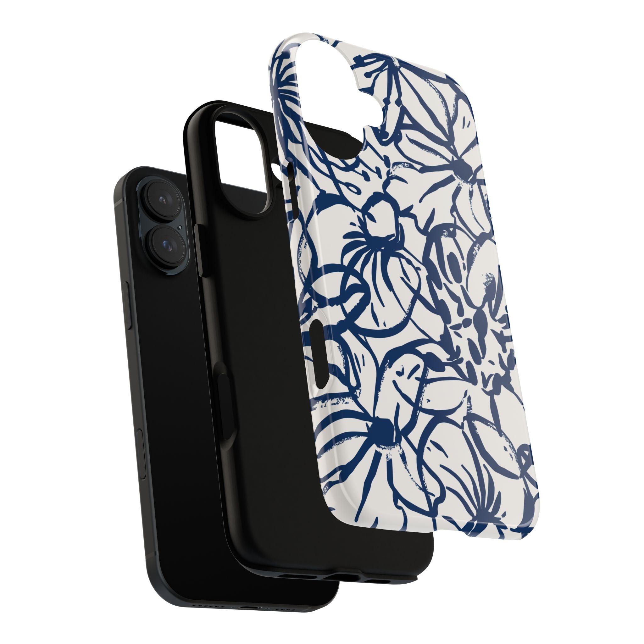 Navy Floral Phone Case