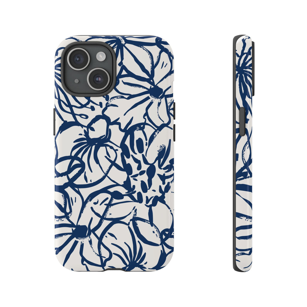 Navy Floral Phone Case