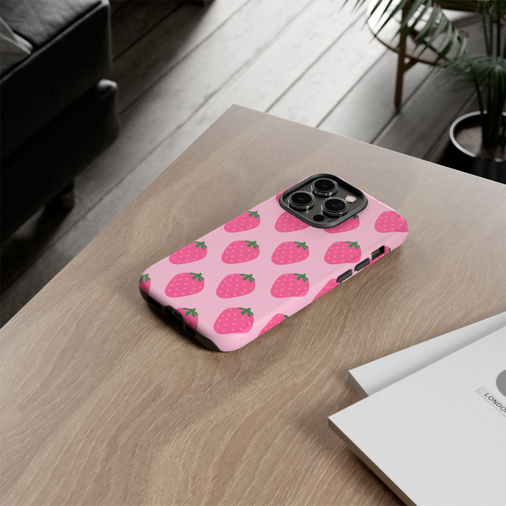 Pink Strawberry Phone Case