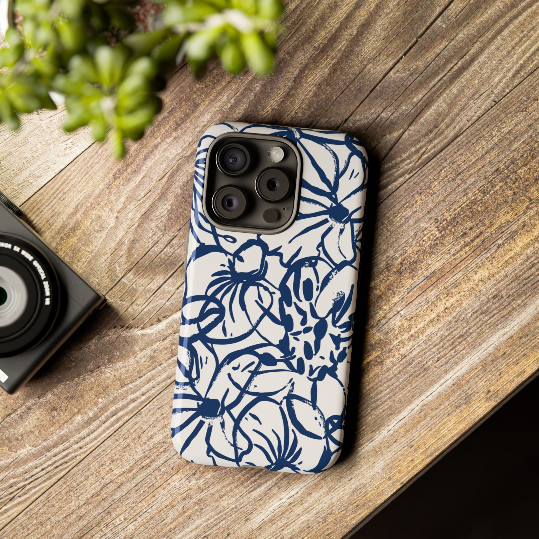 Navy Floral Phone Case