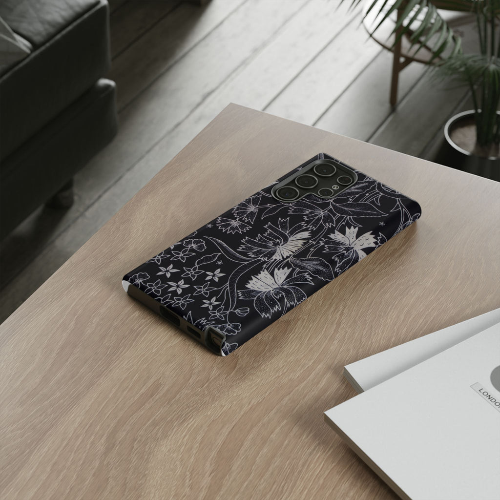 Floral Black Botanical Phone Cover
