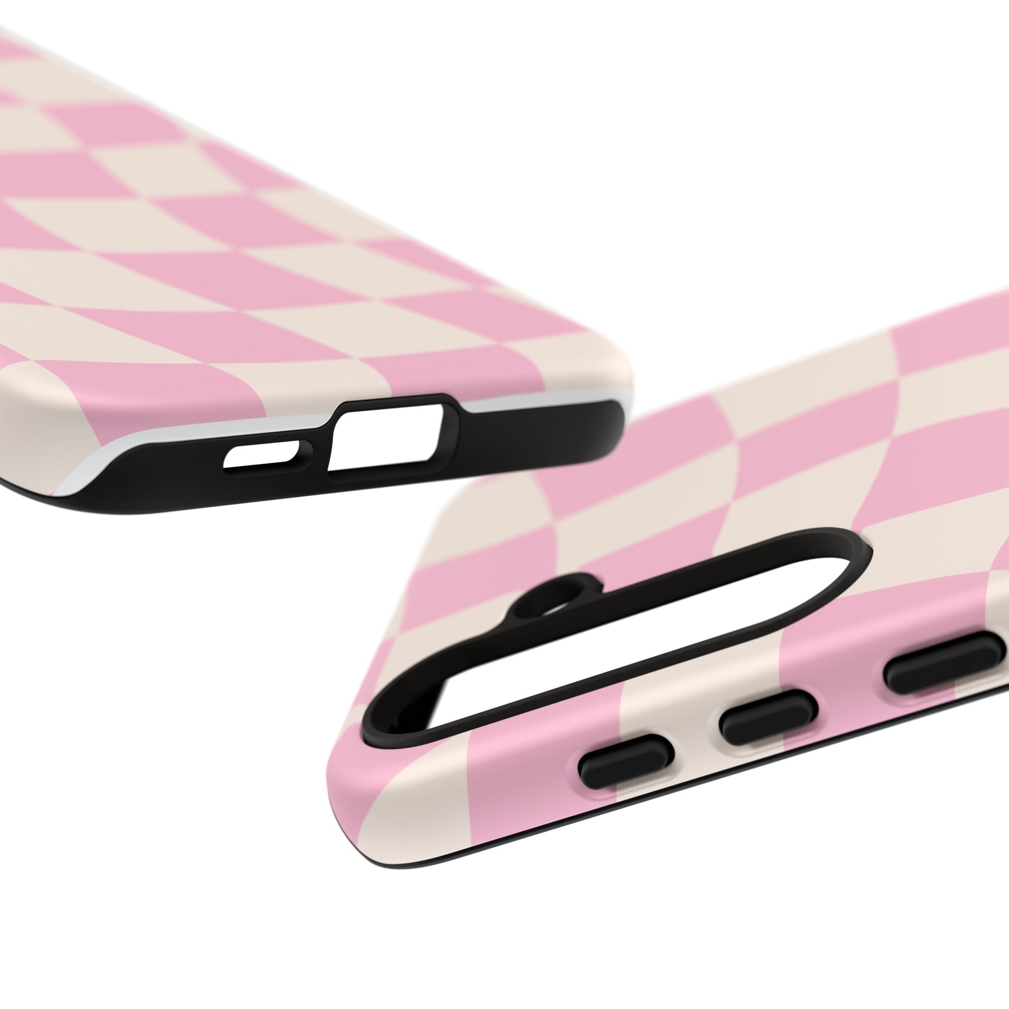 Pink Wavy Checker Tough Phone Case