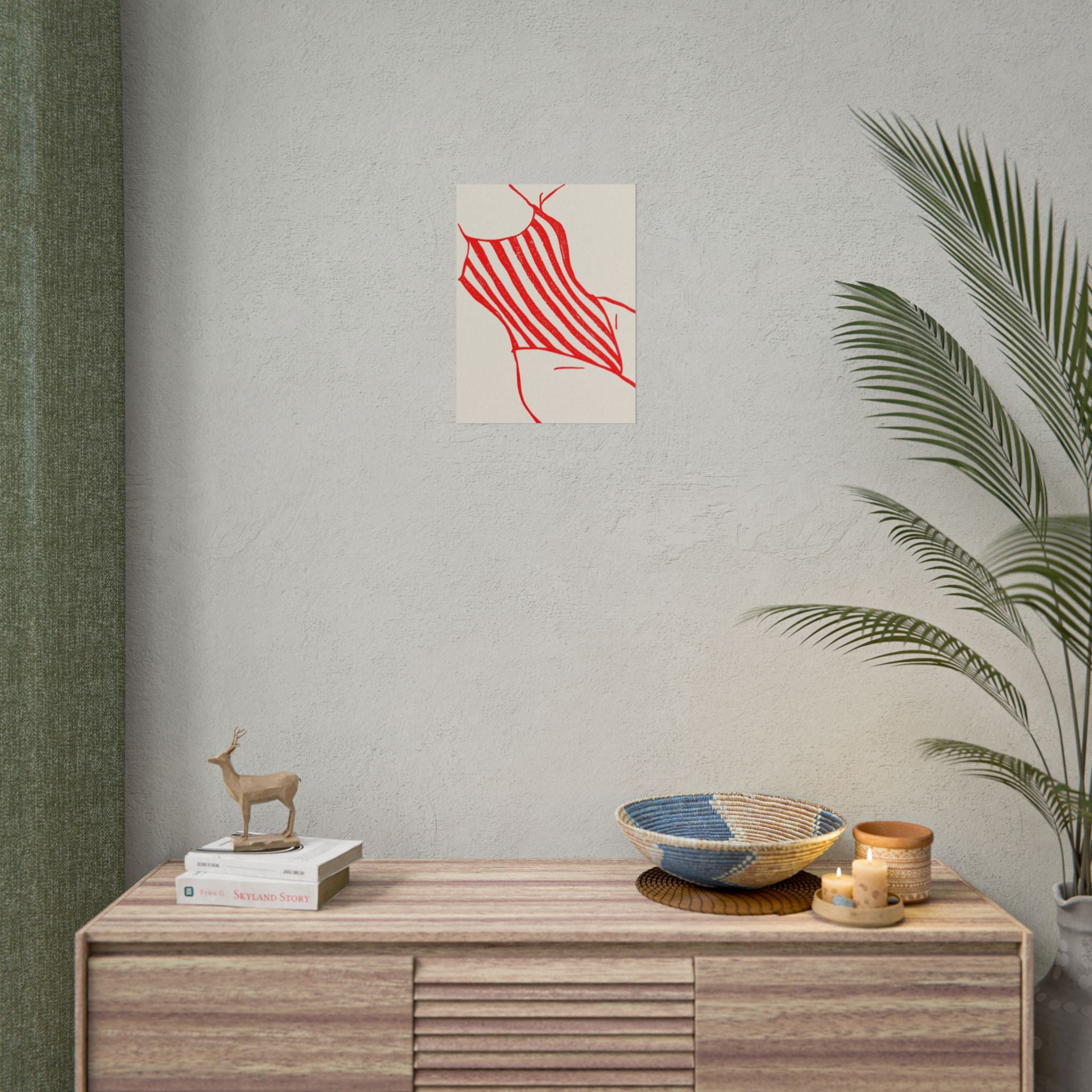 Minimal Red Swimsuit Art Print