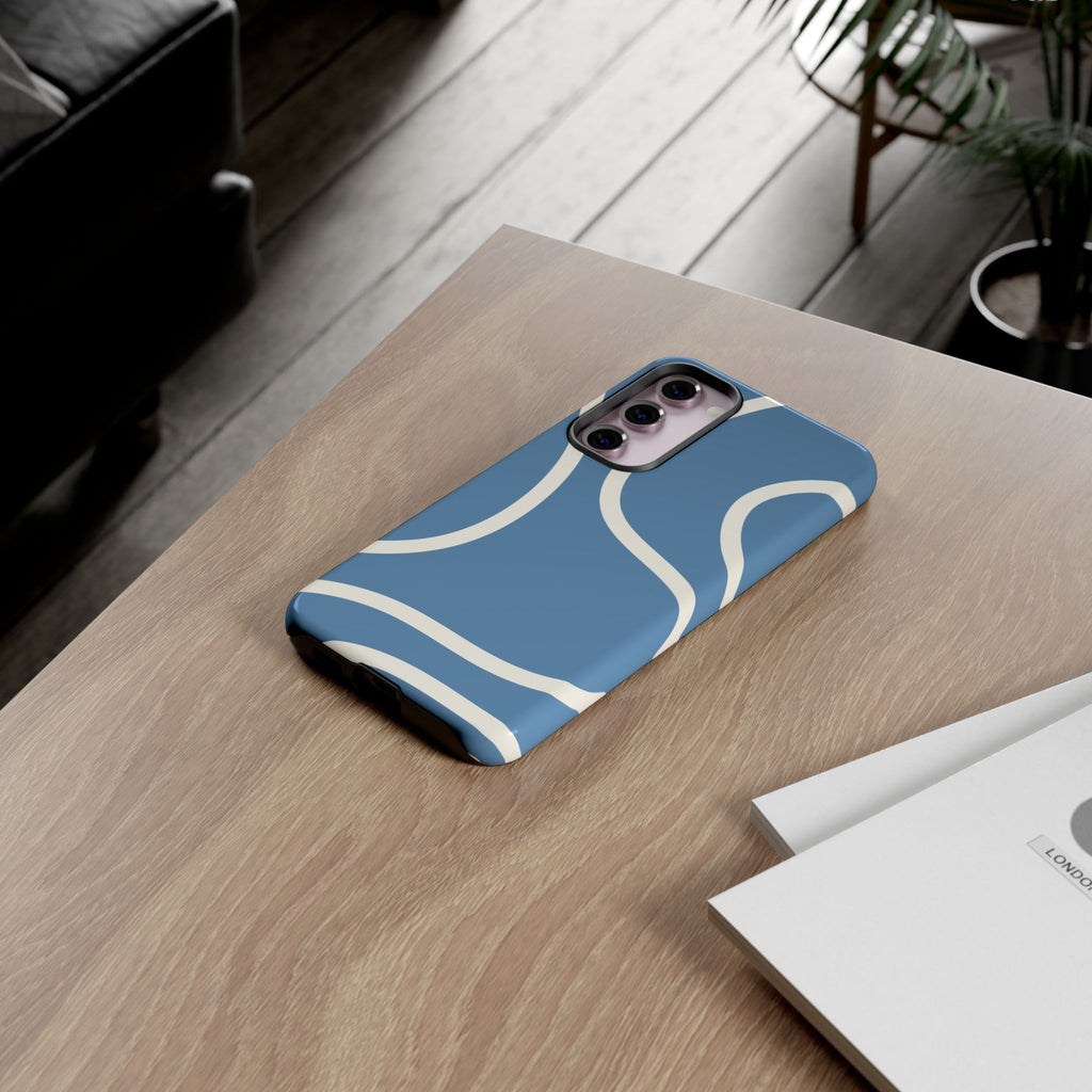Blue Wavy Abstract Phone Case