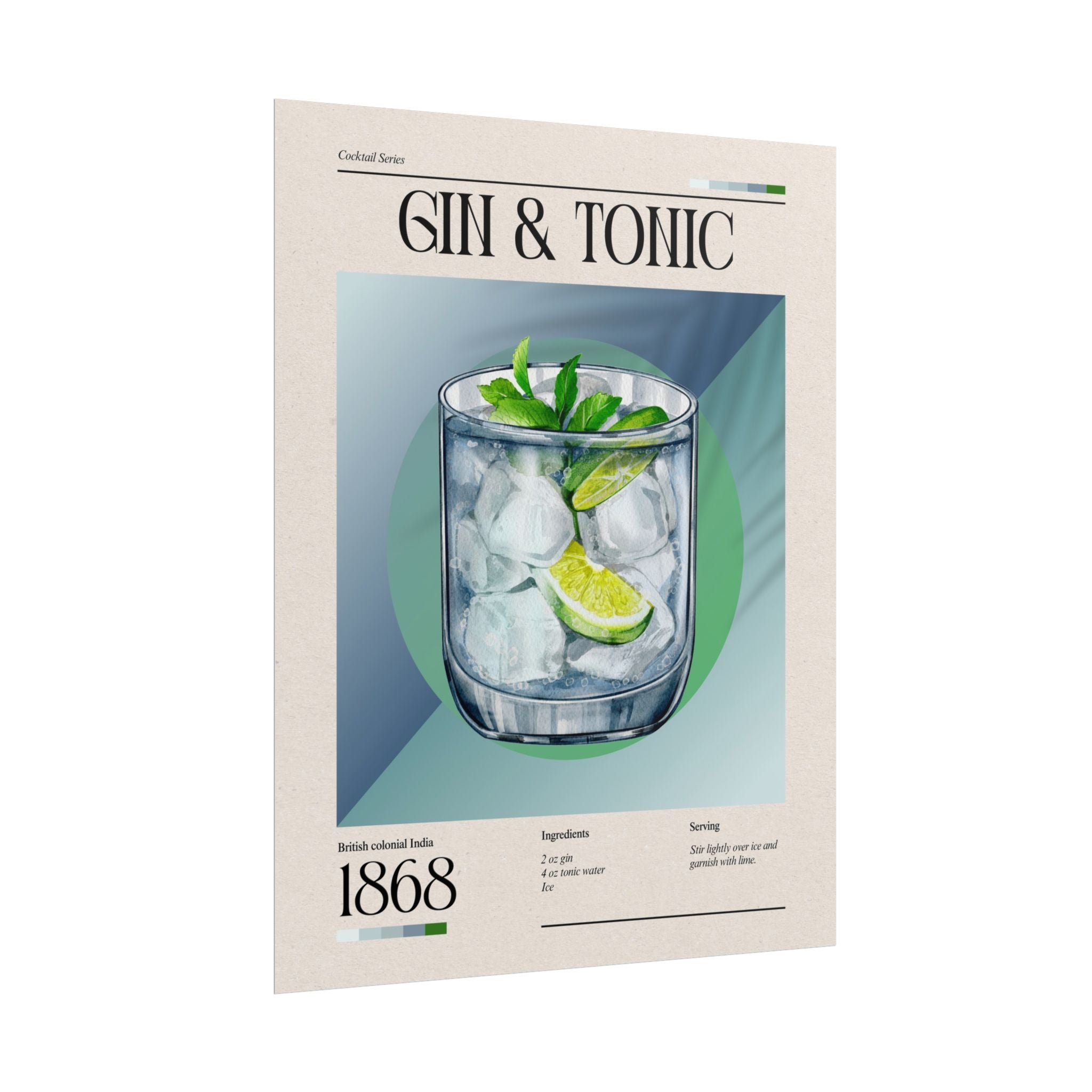 Gin & Tonic Cocktail Poster