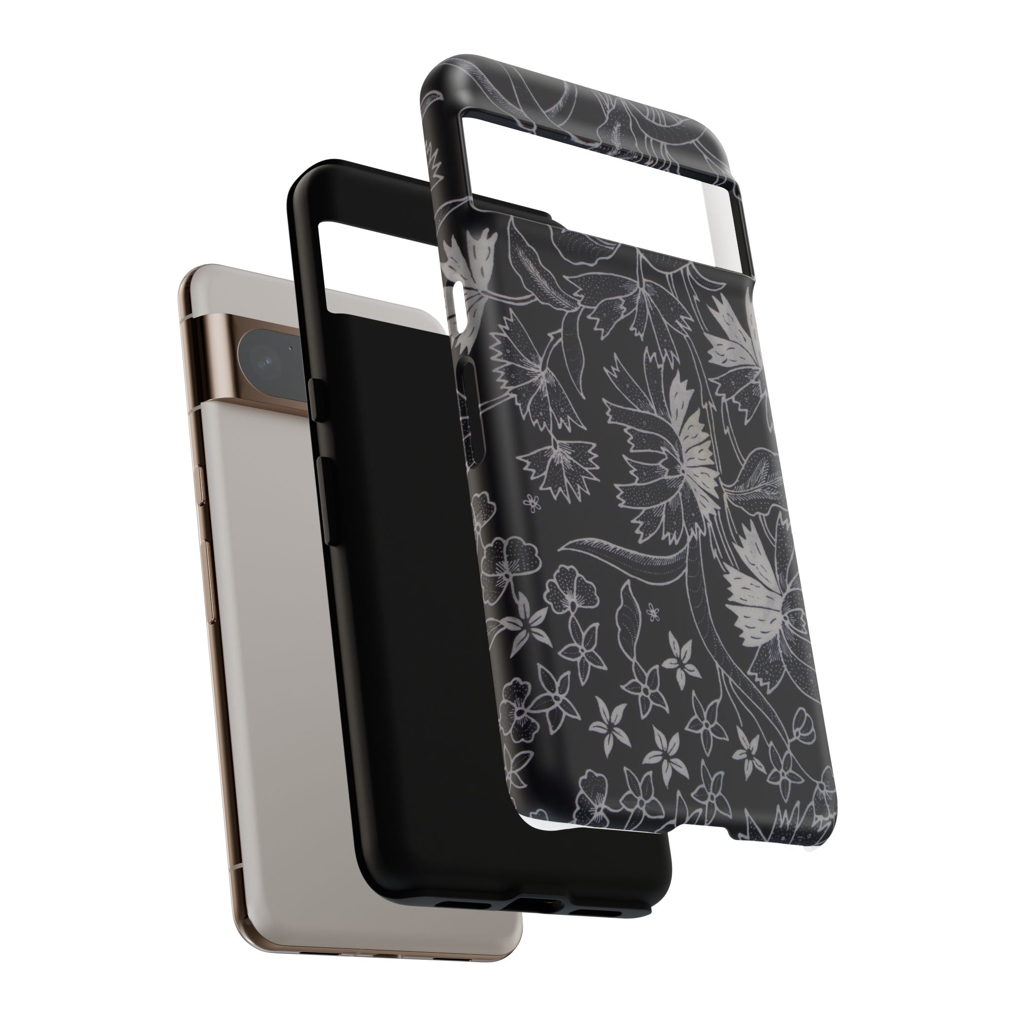 Floral Black Botanical Phone Cover