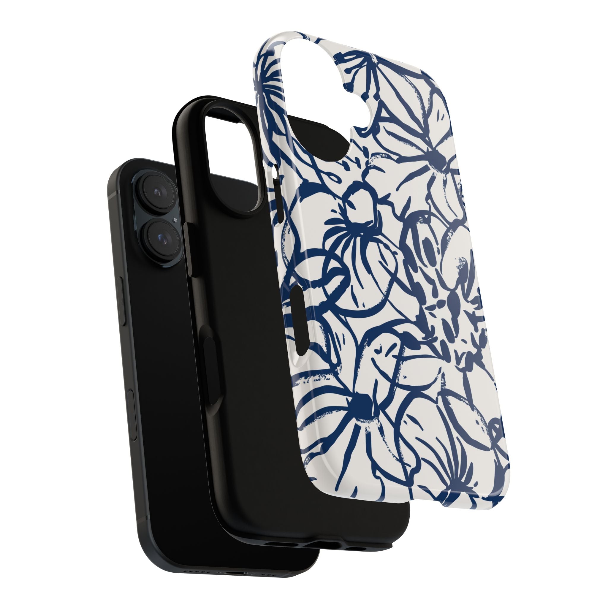 Navy Floral Phone Case