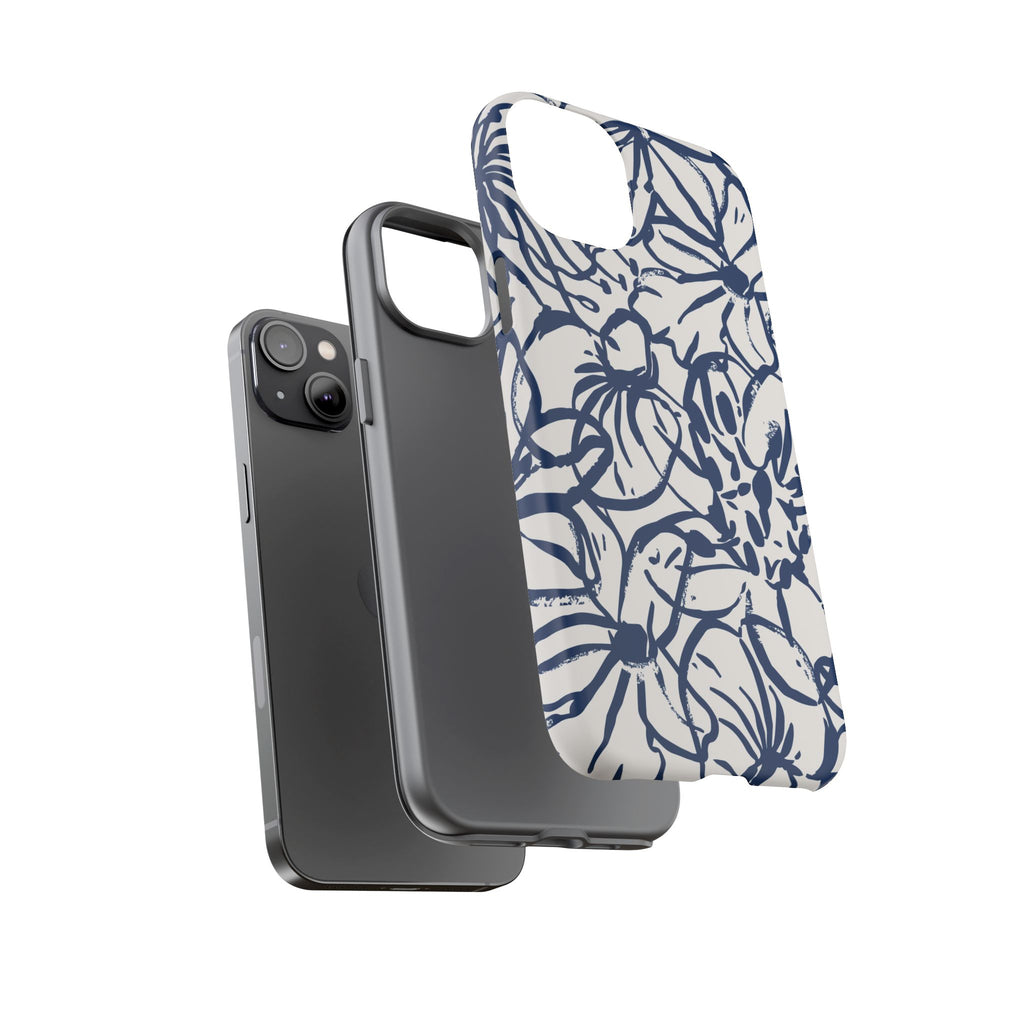 Navy Floral Phone Case