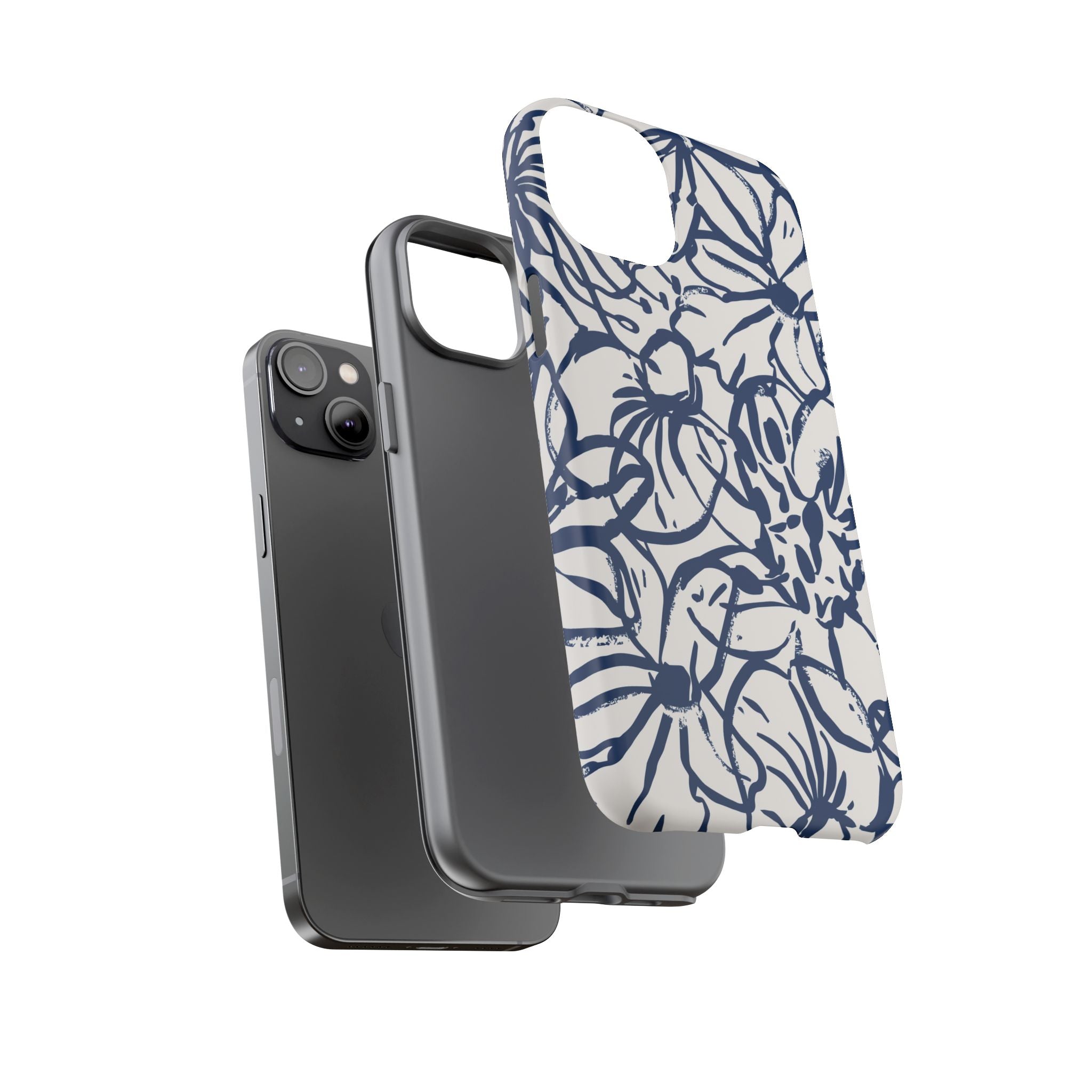 Navy Floral Phone Case