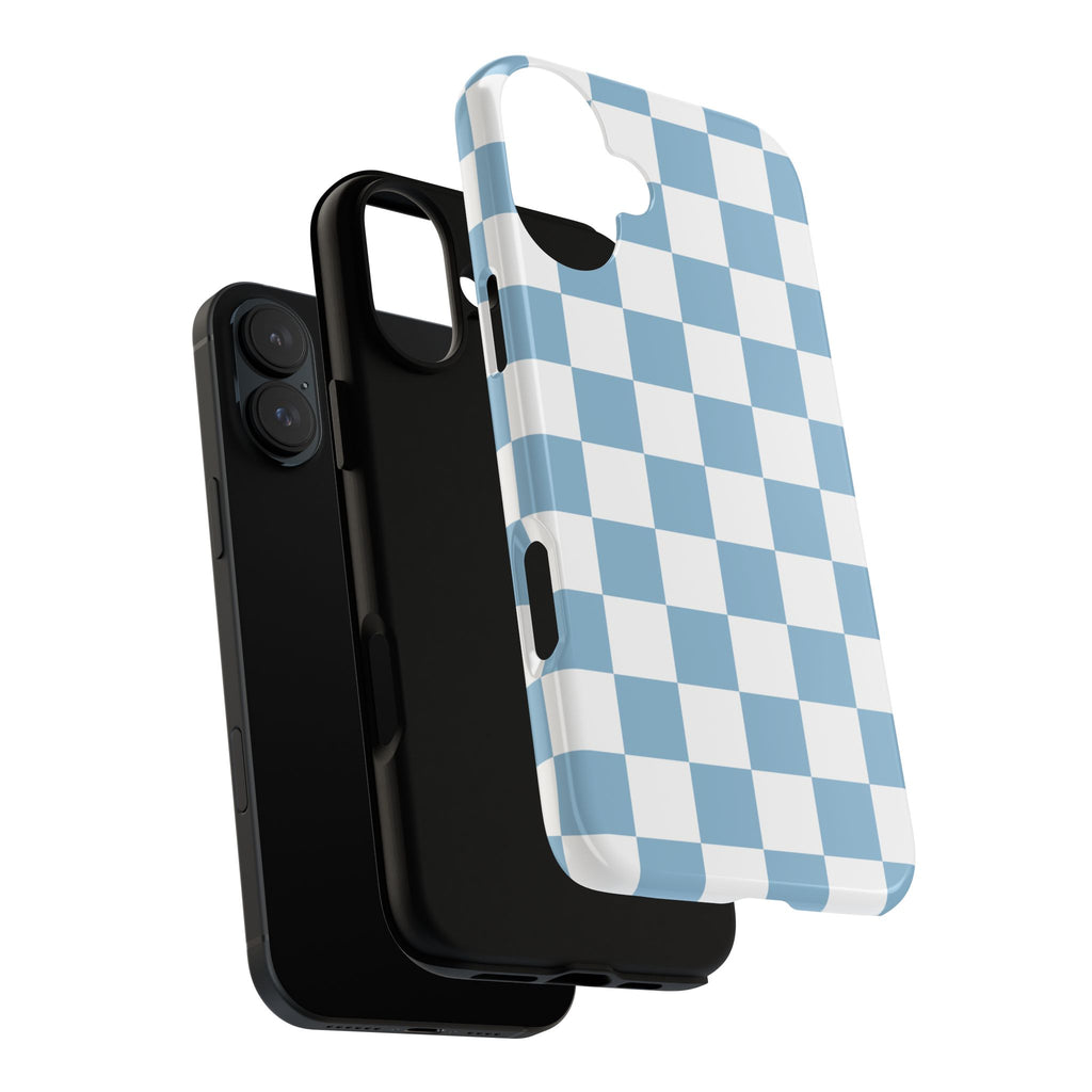 Blue Checkerboard Tough Phone Case