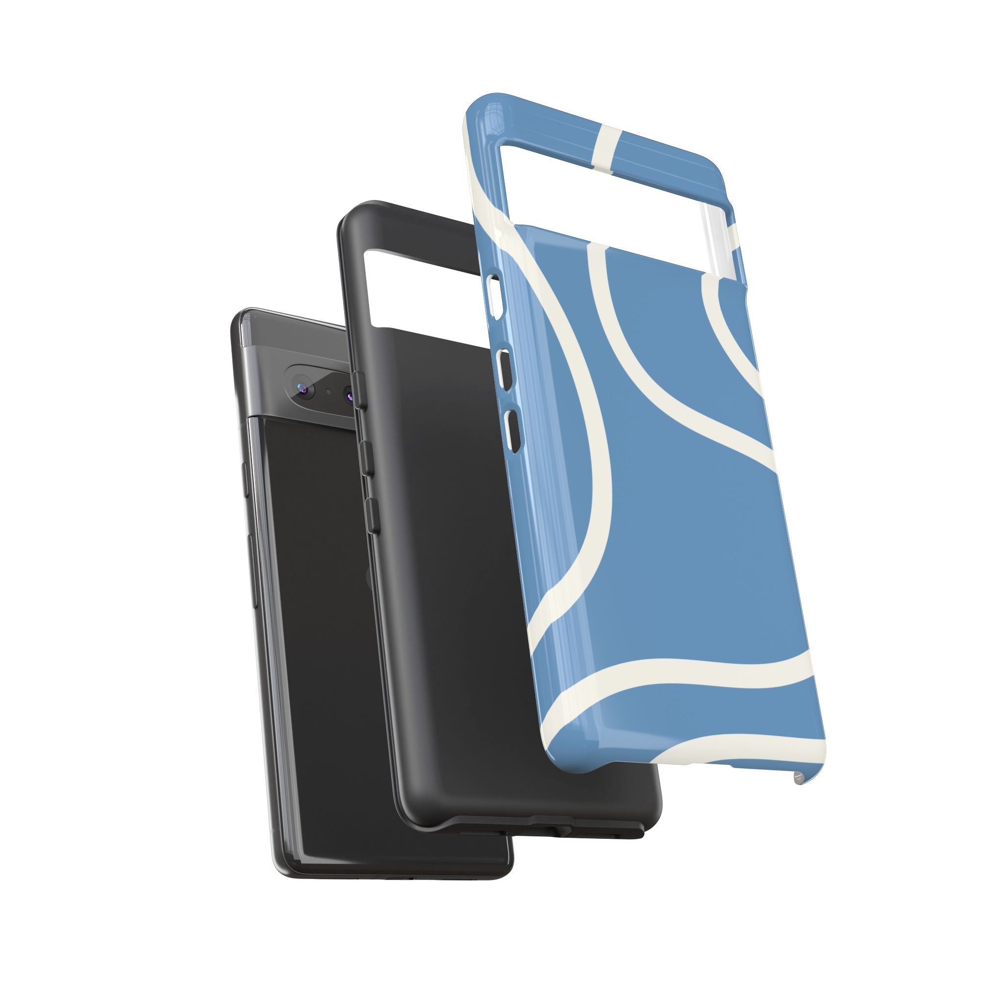 Blue Wavy Abstract Phone Case