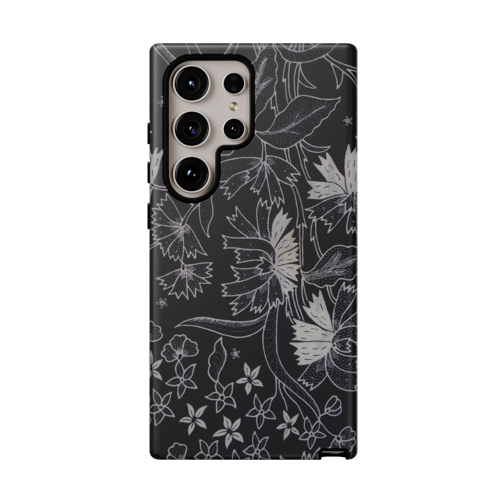 Floral Black Botanical Phone Cover