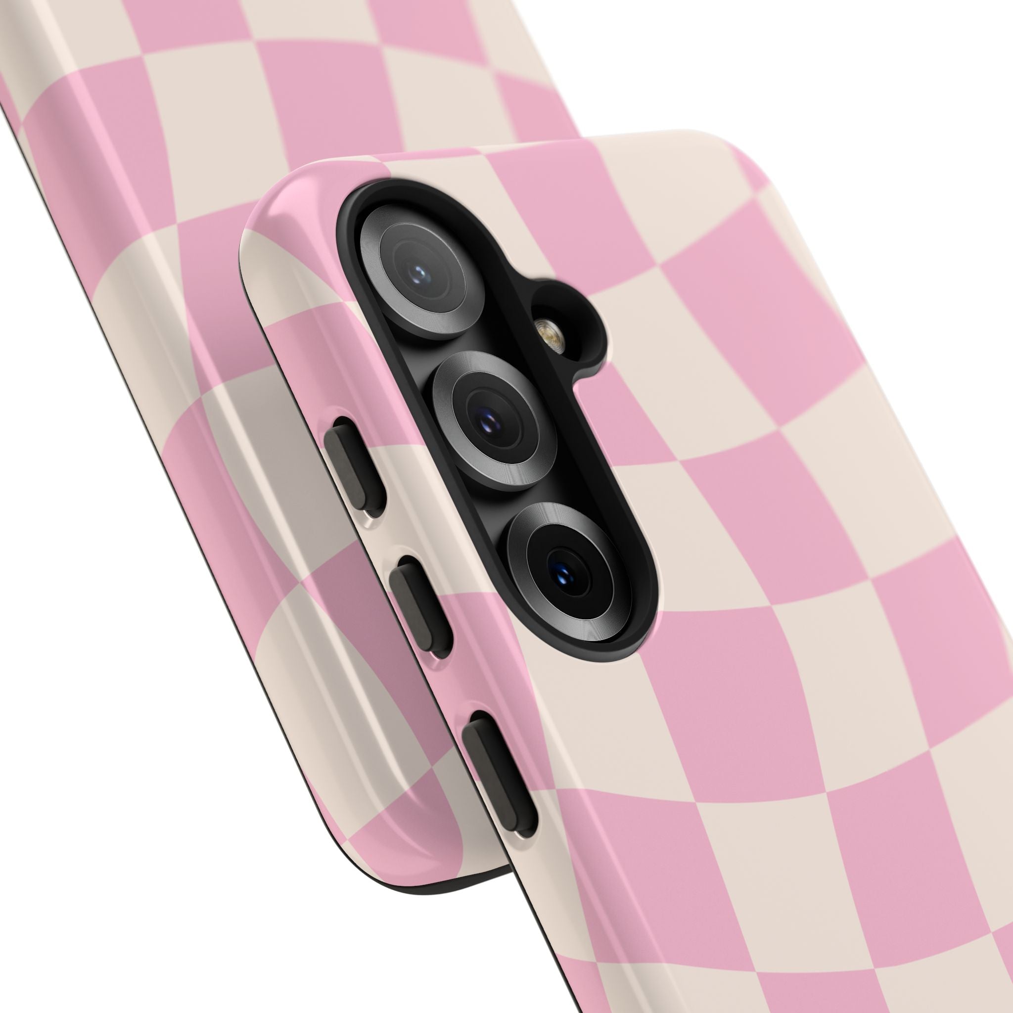 Pink Wavy Checker Tough Phone Case