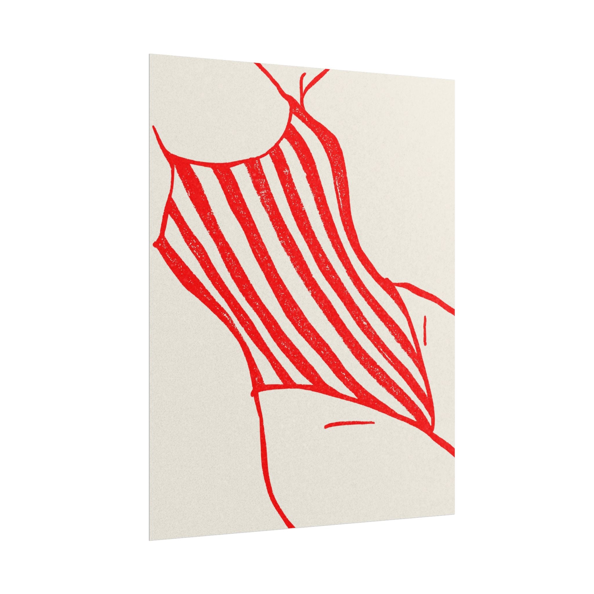 Minimal Red Swimsuit Art Print