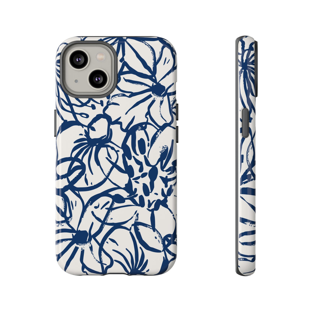 Navy Floral Phone Case