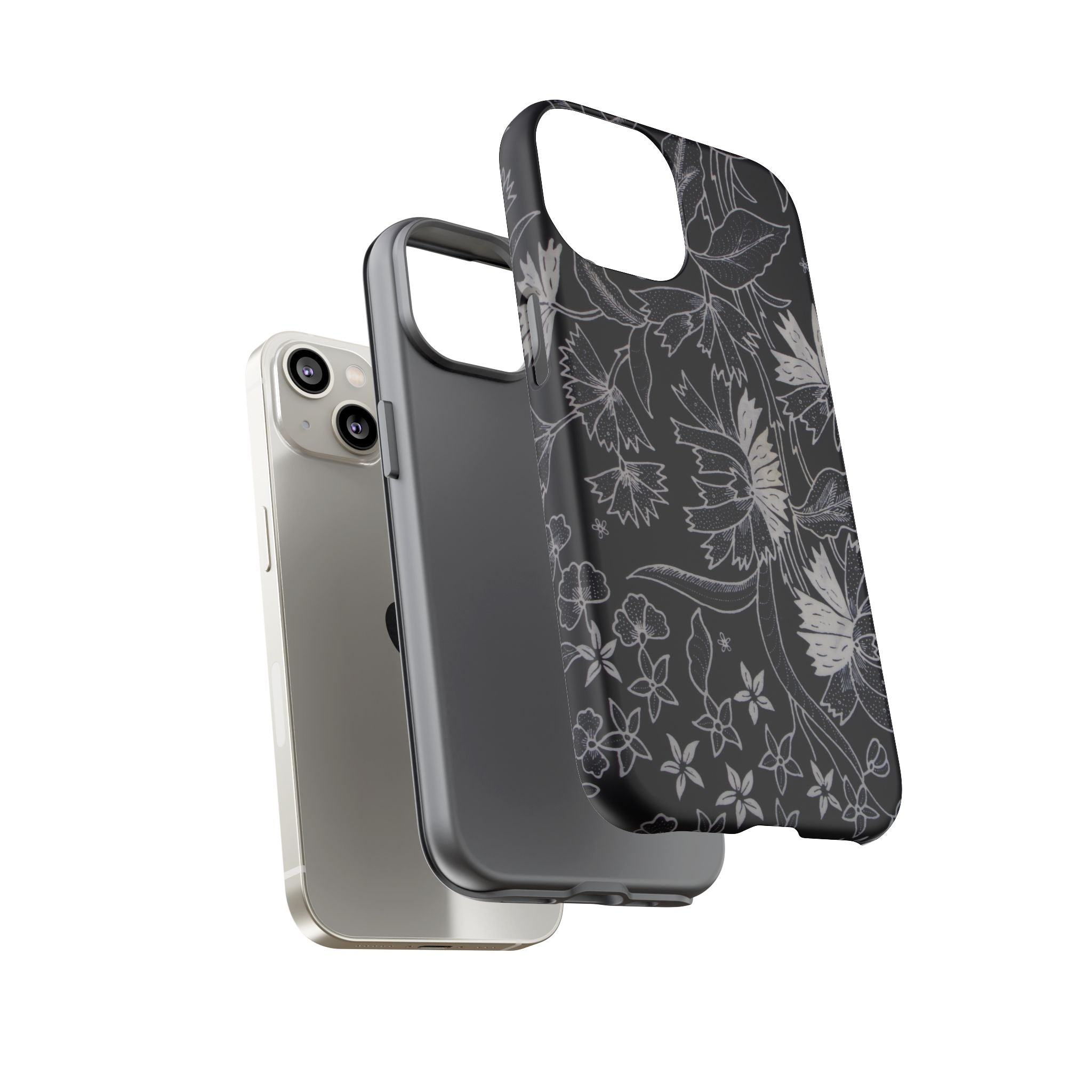 Floral Black Botanical Phone Cover