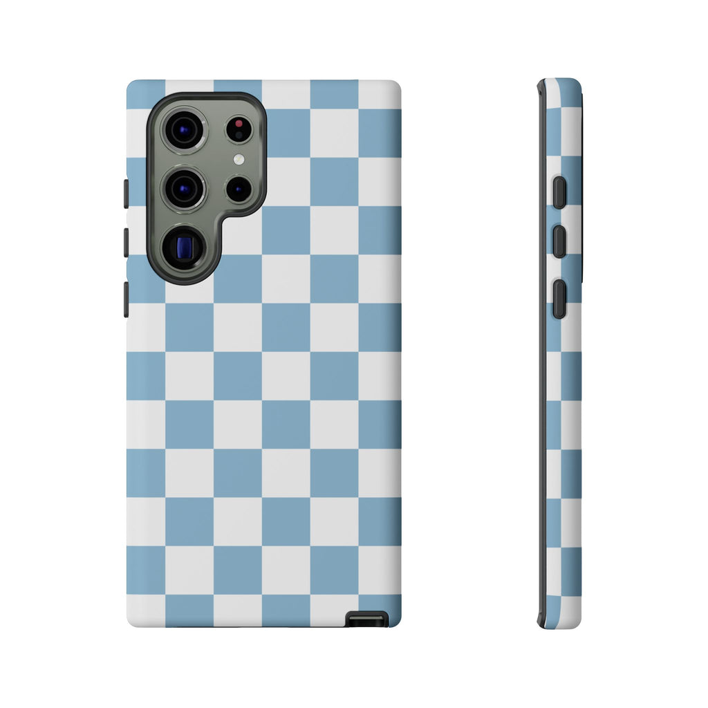 Blue Checkerboard Tough Phone Case