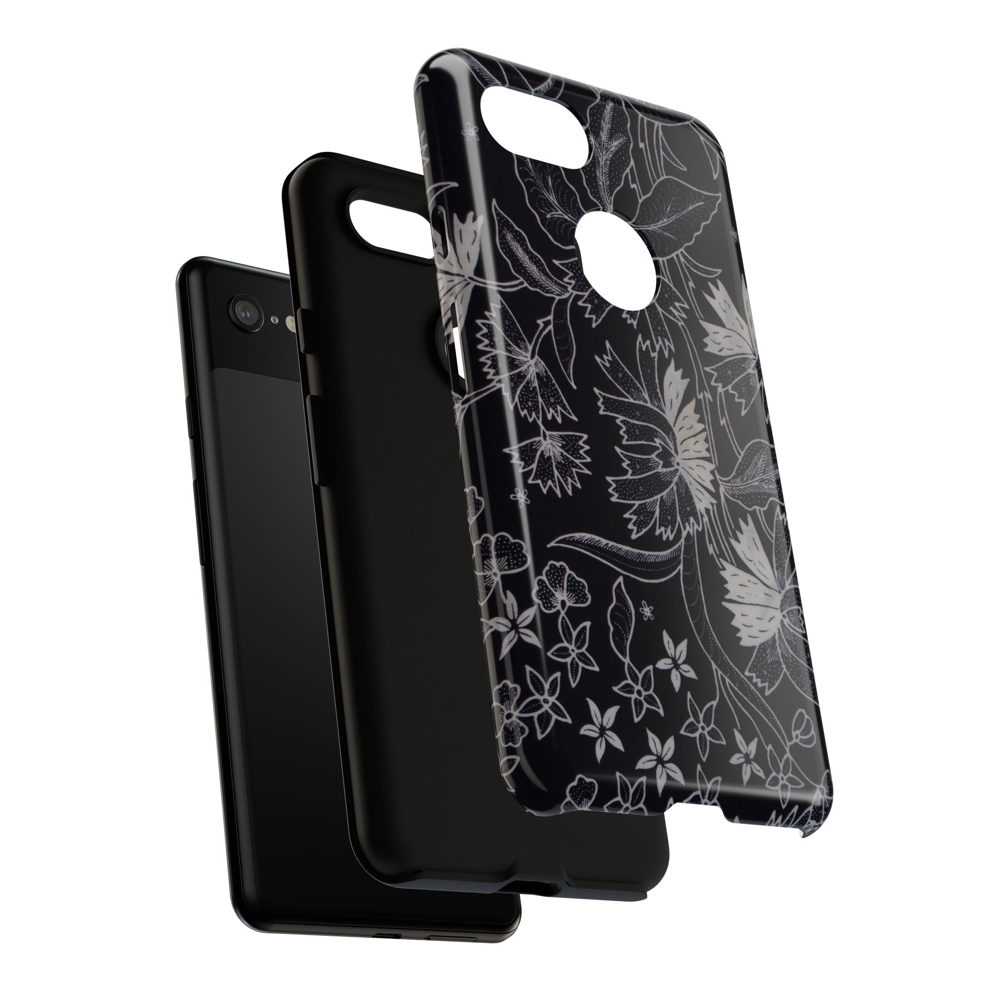 Floral Black Botanical Phone Cover