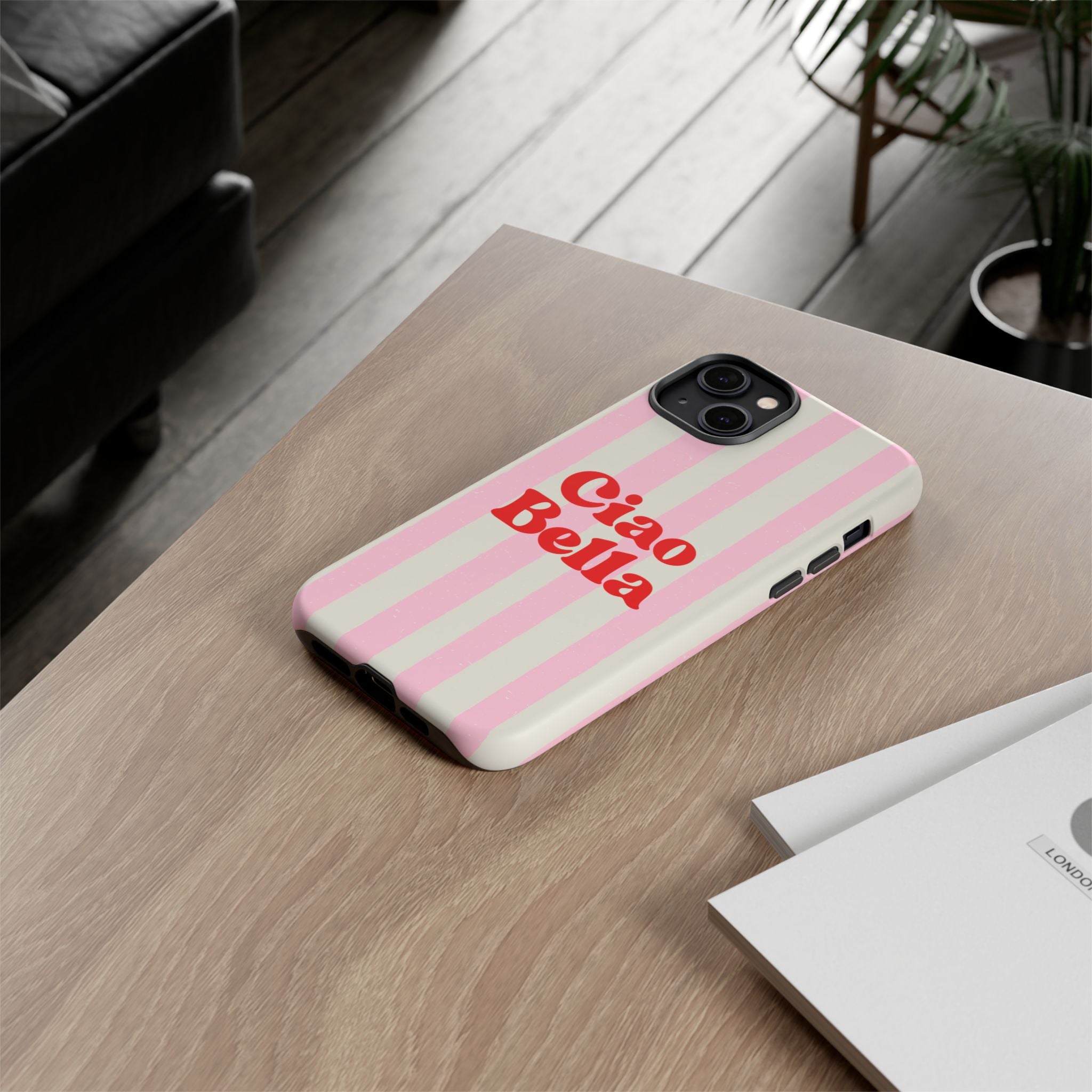 Pink Stripe Ciao Bella Phone Case