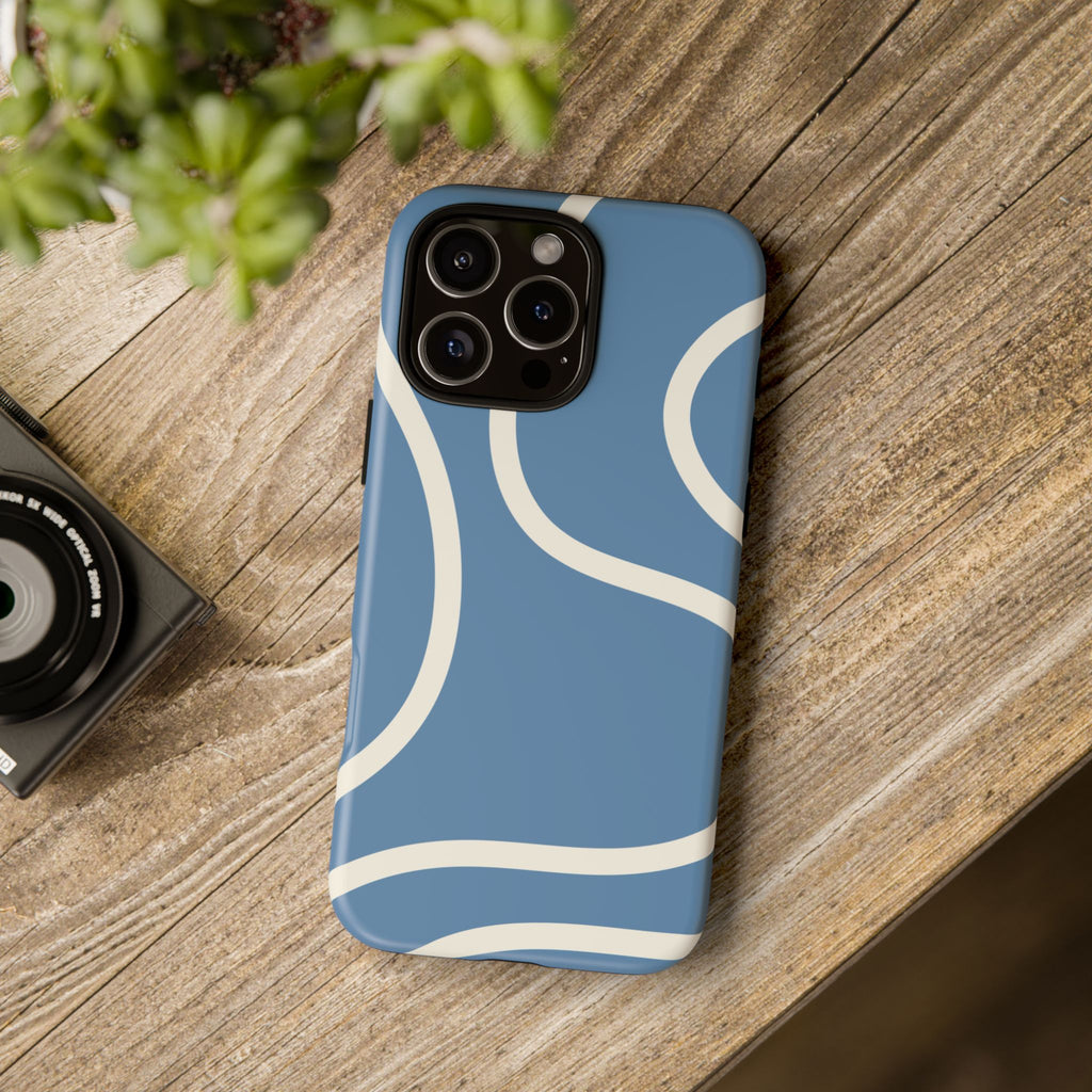 Blue Wavy Abstract Phone Case