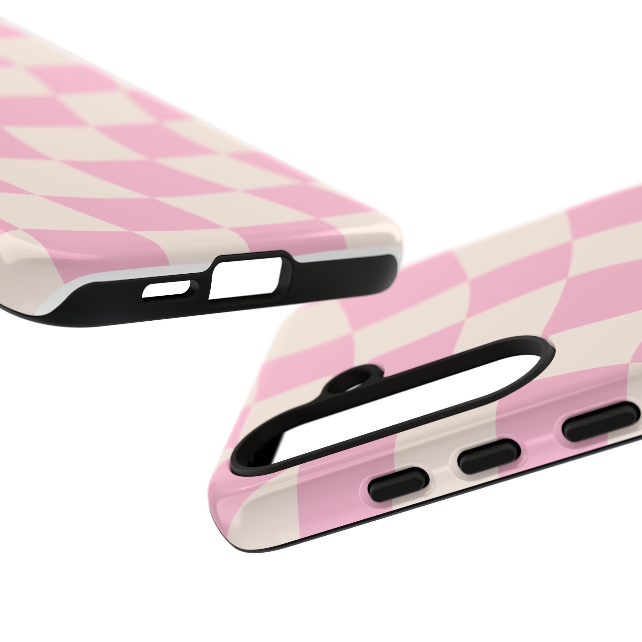 Pink Wavy Checker Tough Phone Case