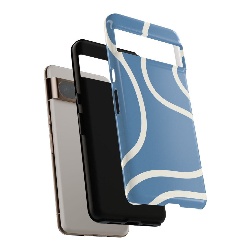 Blue Wavy Abstract Phone Case