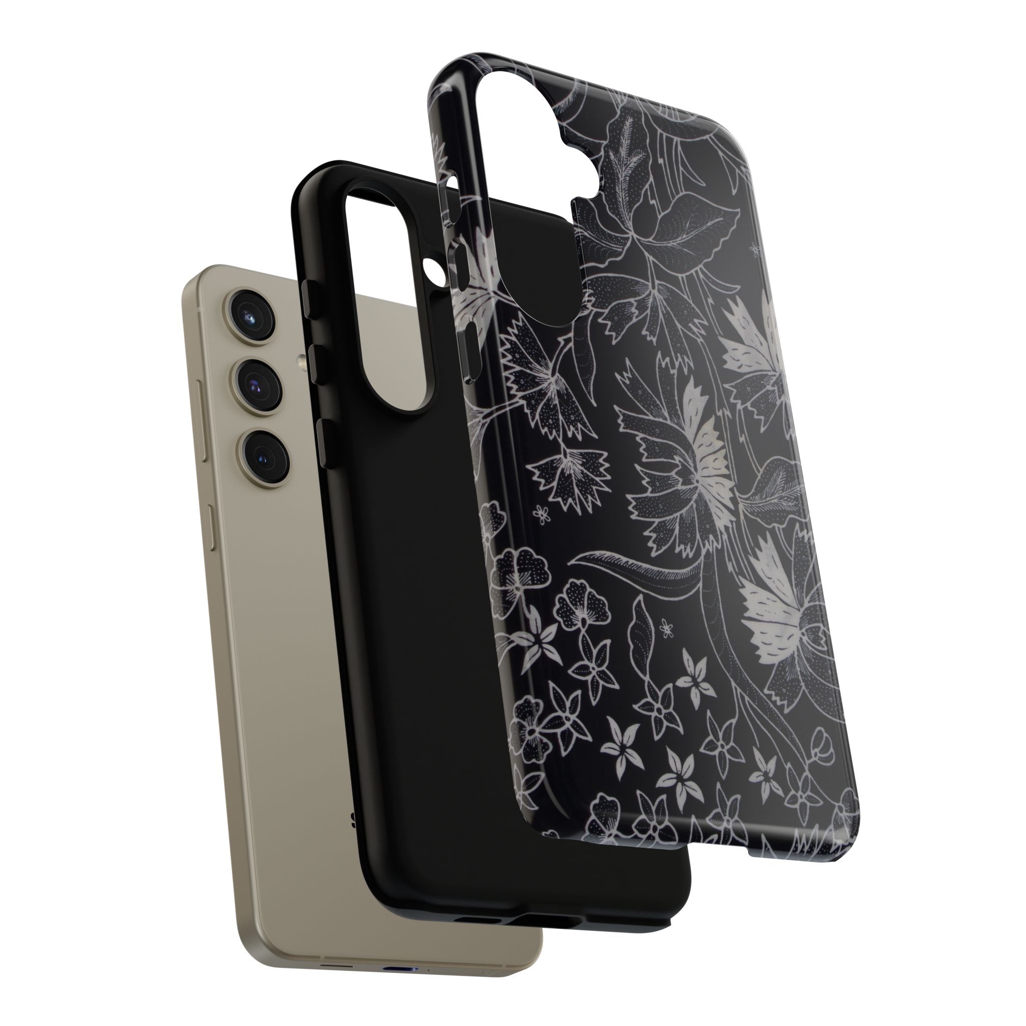 Floral Black Botanical Phone Cover