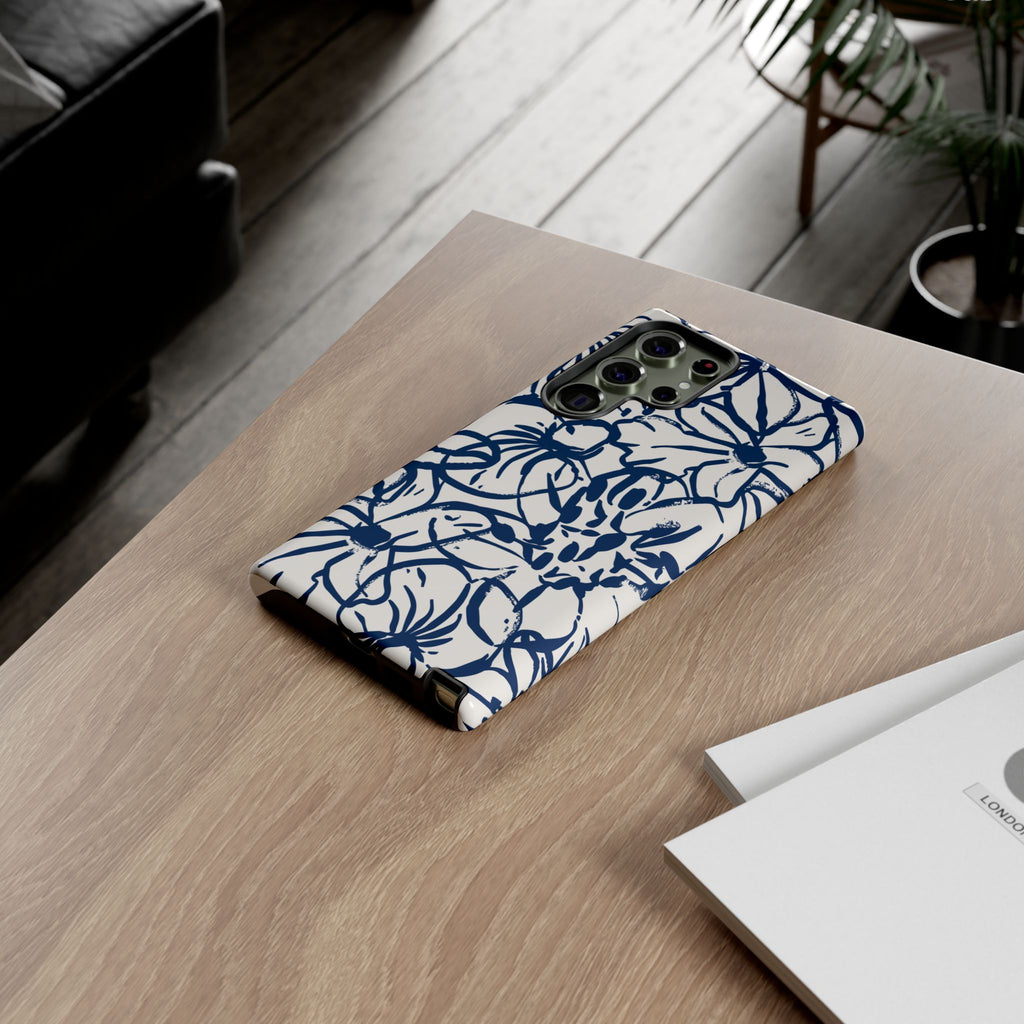 Navy Floral Phone Case