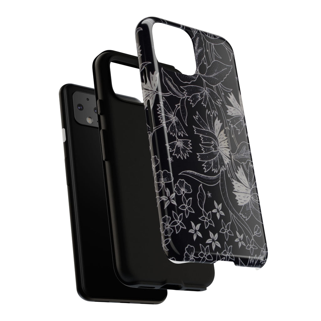 Floral Black Botanical Phone Cover