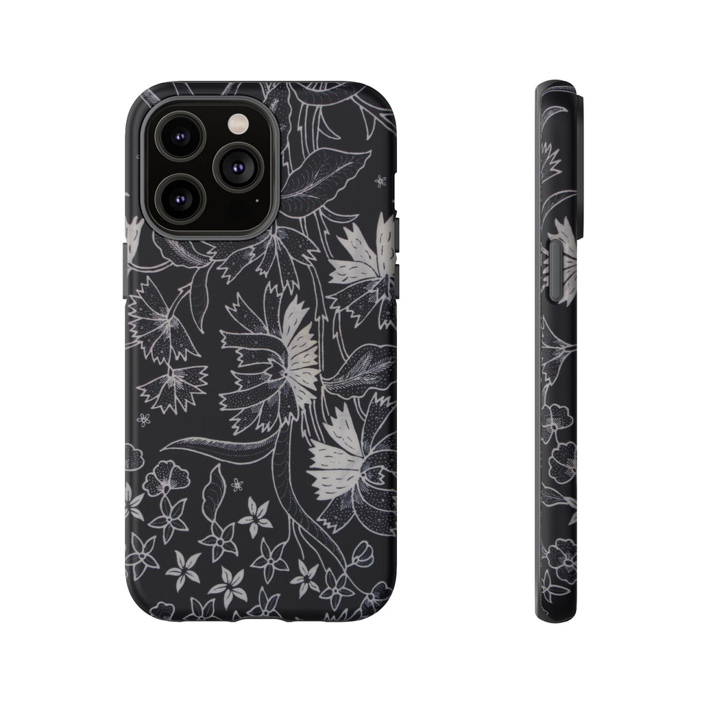 Floral Black Botanical Phone Cover
