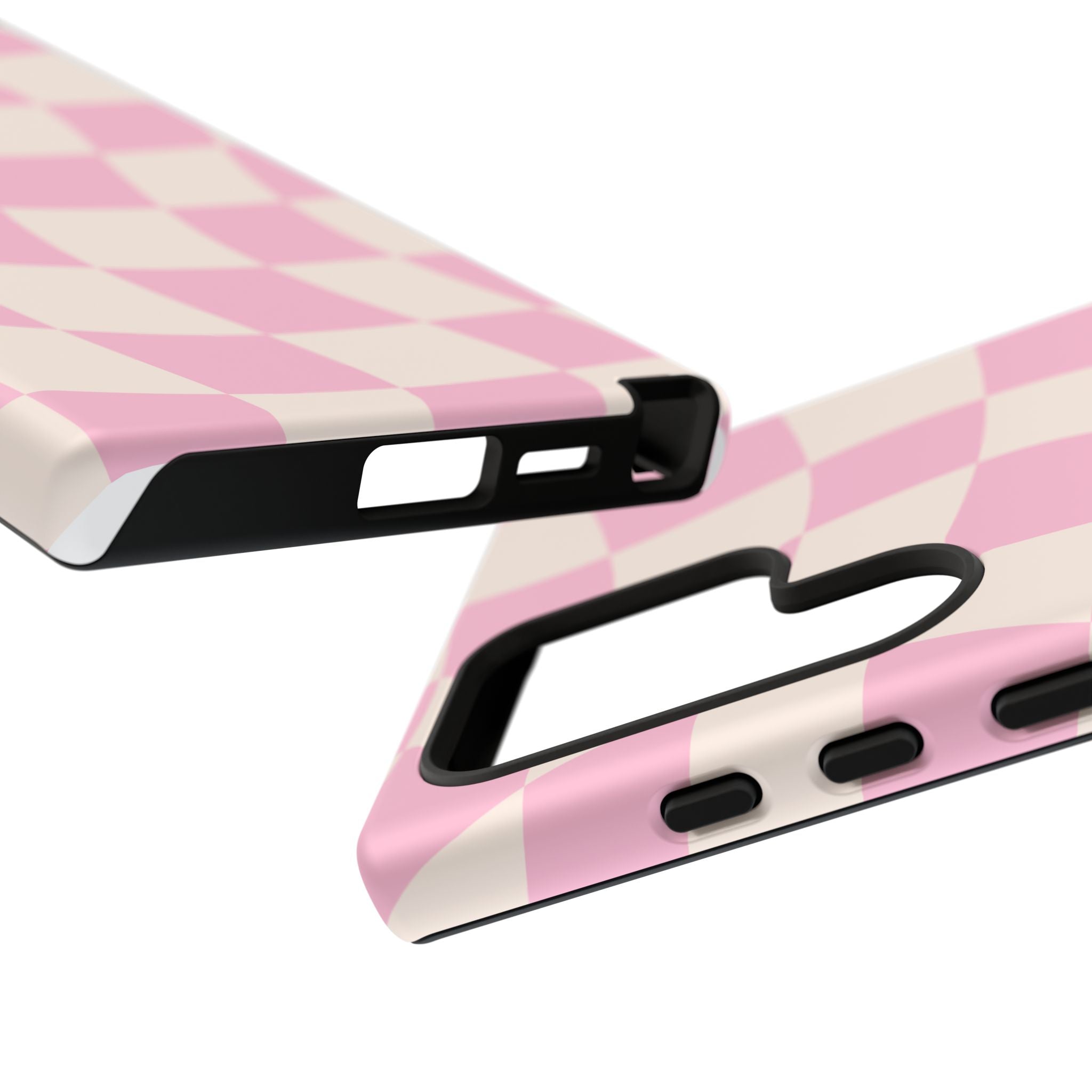 Pink Wavy Checker Tough Phone Case