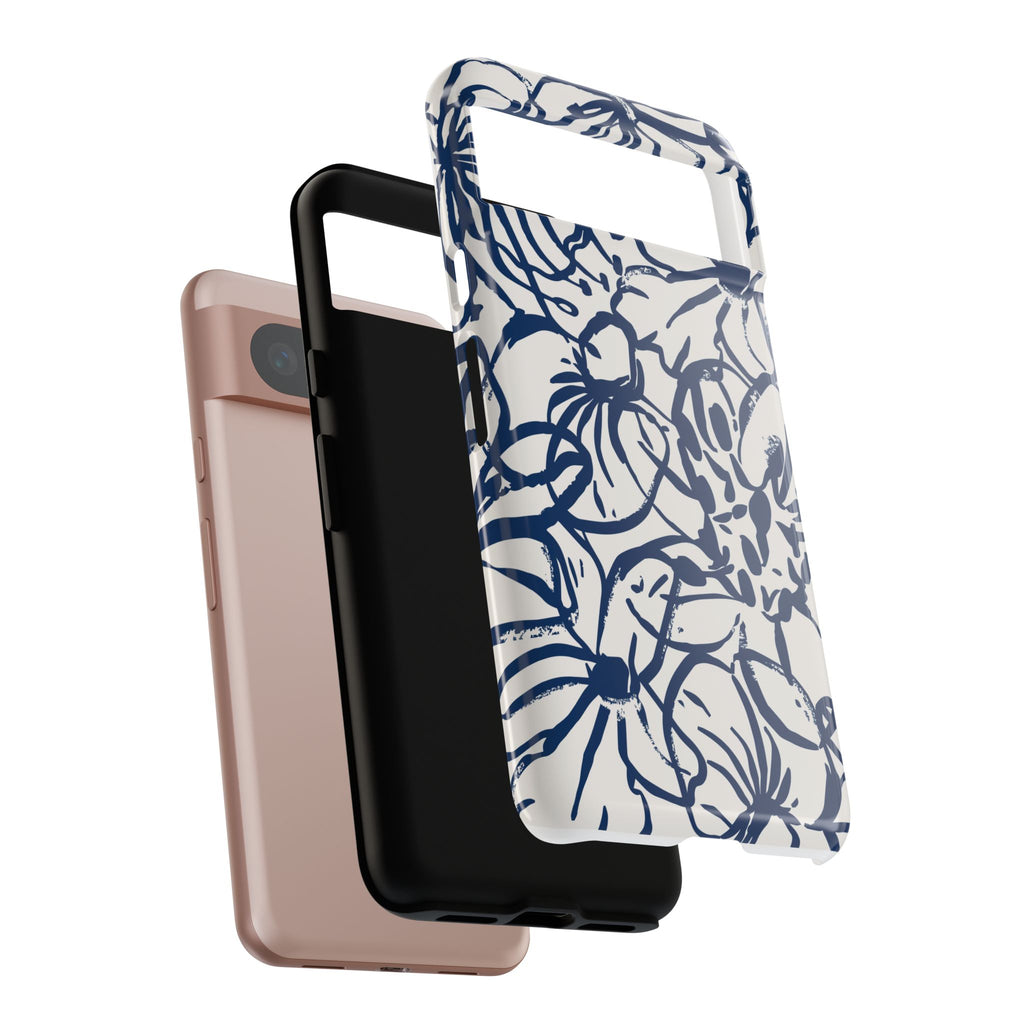 Navy Floral Phone Case