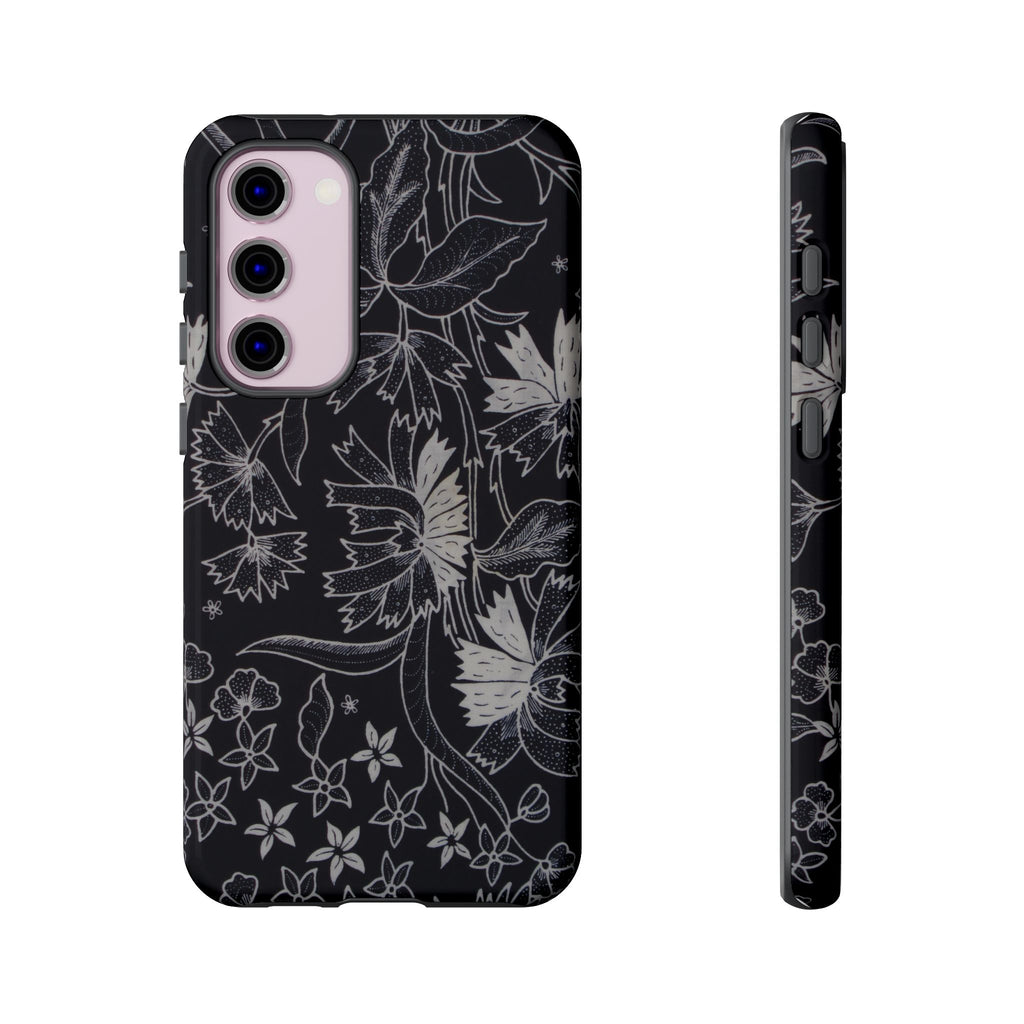 Floral Black Botanical Phone Cover