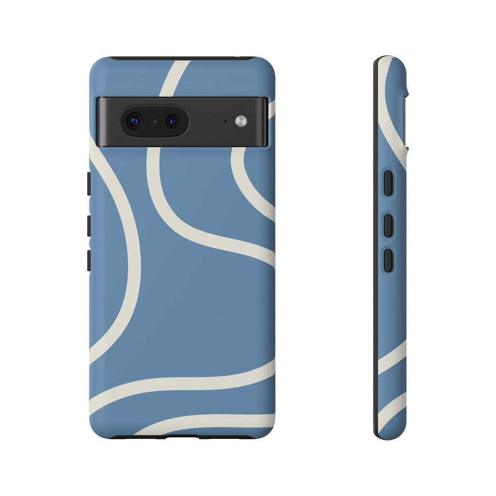 Blue Wavy Abstract Phone Case